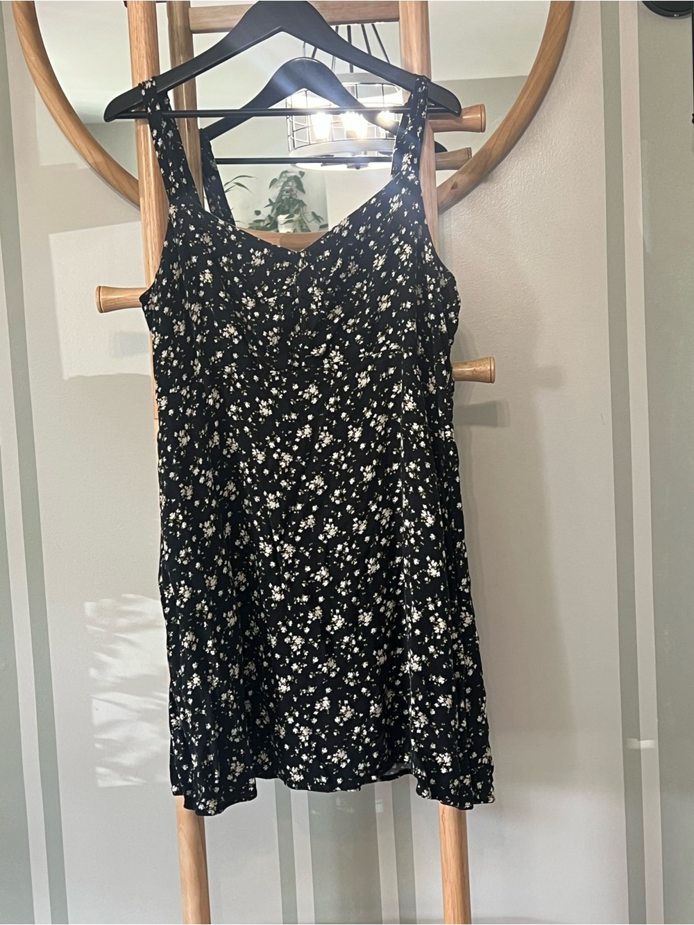 Old Navy Black Floral Mini Dress with flowers XL